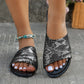 Felicity - Women's Snakeskin Print Flat Sandals