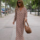 JILLIAN - Stylish dress with brown pattern