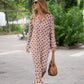 JILLIAN - Stylish dress with brown pattern