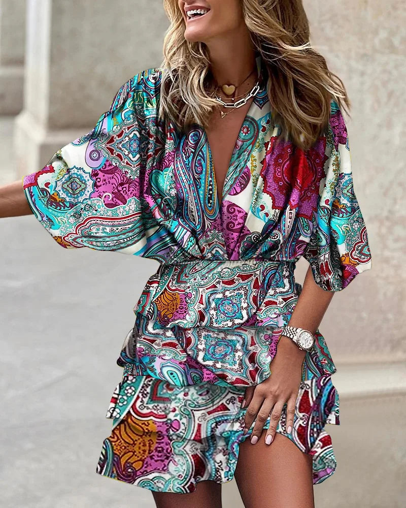 Caroline - Stylish mini dress with print