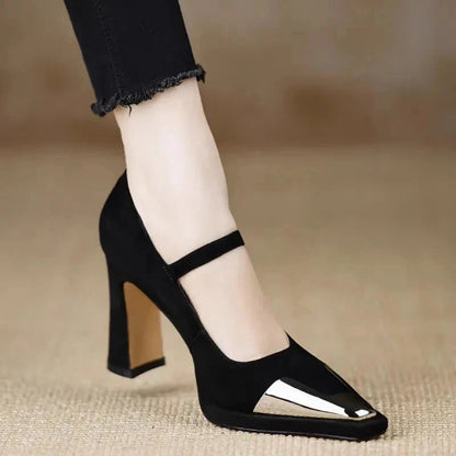 LANDRY | METALLIC TOE HEELS