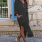 Antollena - Loose cotton linen shirt dress