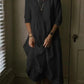 Carmine - Cotton linen oversized women's dress