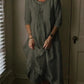 Carmine - Cotton linen oversized women's dress