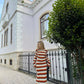 Eva - Knitted Striped Backless Maxi Dress