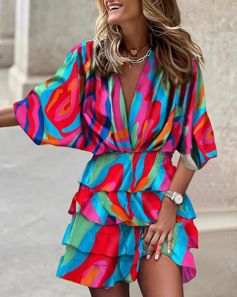Caroline - Stylish mini dress with print