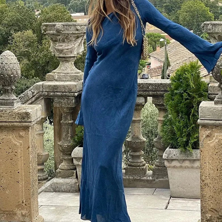 Eudora - Long Sleeve Trumpet Maxi Dress