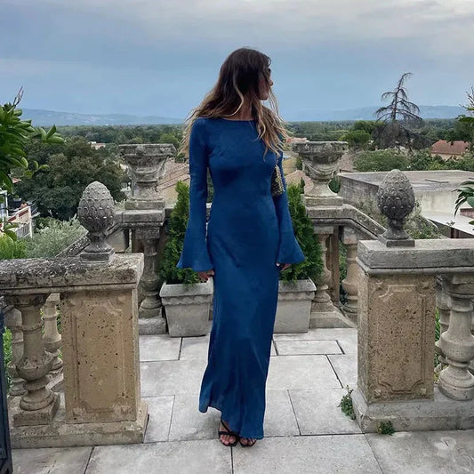 Eudora - Long Sleeve Trumpet Maxi Dress