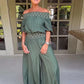 Jessah - Romper with elastic waist and short sleeves