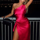 Satin one shoulder dress