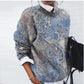 Olive - Elegant sweater with print