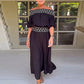Jessah - Romper with elastic waist and short sleeves