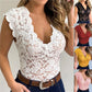 Stylish Women's Summer Top with Lace and Floral Pattern - SpitzenLicht