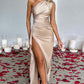 Satin one shoulder dress