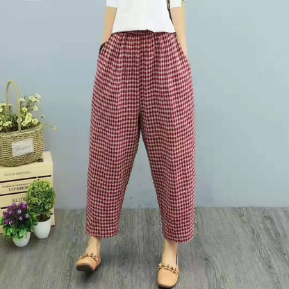 Wennyfred - Summer checked fashion trousers