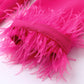 Pink suit with feathers