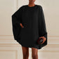 Oversized dress with batwing sleeves