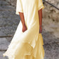 Avianna - Double layered dress with short sleeves and round neckline