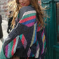 Serenity - Padded Kimono Vest with Rainbow Stripes