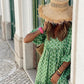 Women's Boho Dress – Breezy Floral Dress with Wide Fit and 3/4 Sleeves