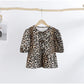 Chiara | Women's puff sleeve lace-up - spring blouse