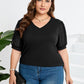 Rema | Sheer Sleeve V-Neck Top