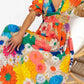 Anna - Dress with puff sleeves and floral print
