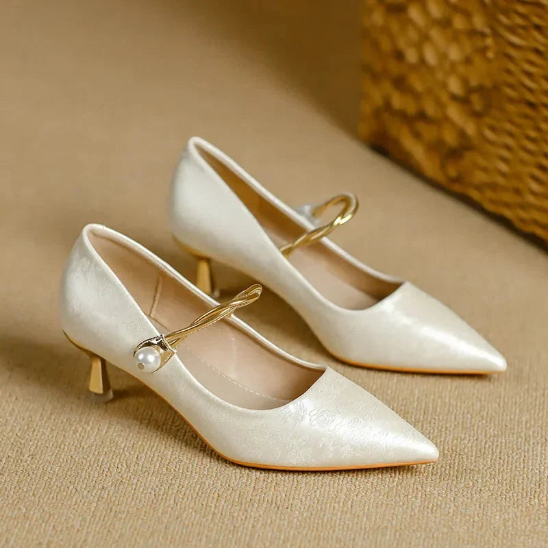 ZENDAYA | PEARL STRAP KITTEN HEELS