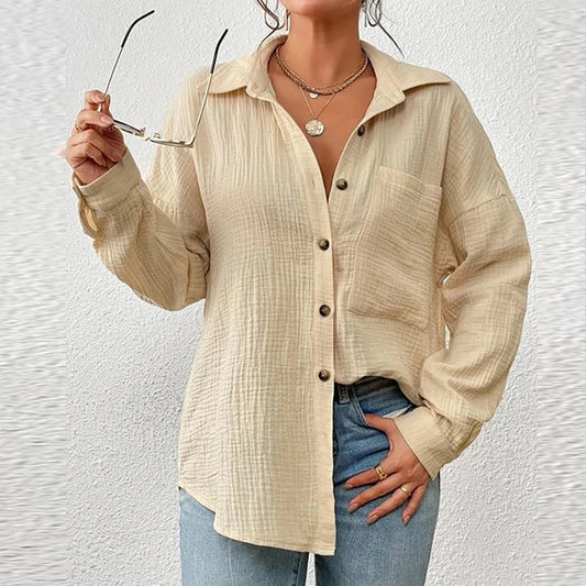 Ivona | - Women's casual long sleeve turn-down collar blouse