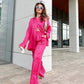 Beatrice - Stylish single-breasted blouse with wide-leg trousers