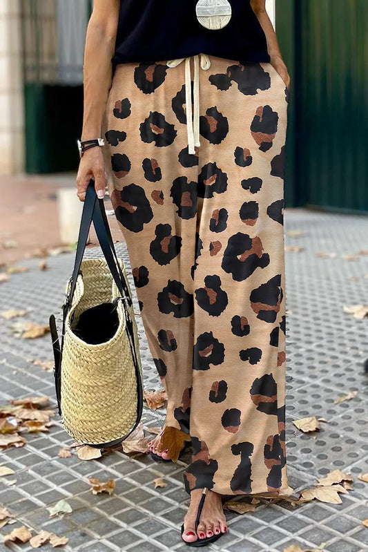 Leonie - Wide trousers with leopard print