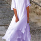 Avianna - Double layered dress with short sleeves and round neckline