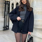 Wanda - Elegant wool coat with long sleeves