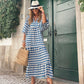 Women's Boho Dress – Breezy Floral Dress with Wide Fit and 3/4 Sleeves