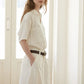 Light and Timeless Short Sleeve Linen Blouse for Women V-Neck – Milena