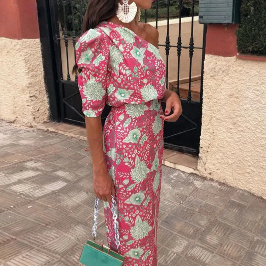 Oriana - Elegant maxi dress with print