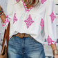 Amalia - Women's blouse with retro print