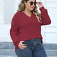 Long Sleeve Ripped T-Shirt Top in Plus Size for Summer 2025
