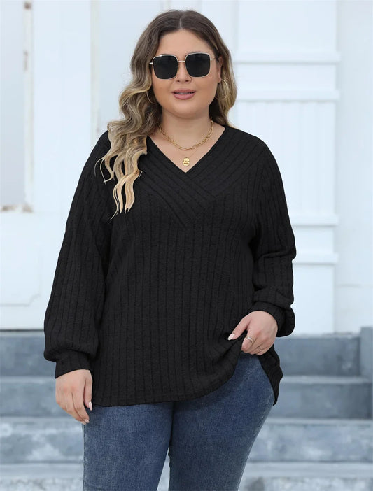Long Sleeve Ripped T-Shirt Top in Plus Size for Summer 2025