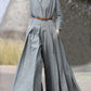 Hallie - Long Sleeve Pleated Jumpsuits