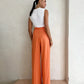 Evelien | Orange linen women's trousers