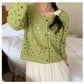 ELVA | EYELET KNIT CARDIGAN