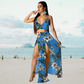 Amalia - Halterneck top and long skirt with split summer set