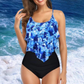 Cressida - Ruffle Tank Top &amp; High Waist Bikini - 2 Piece Tankini Set