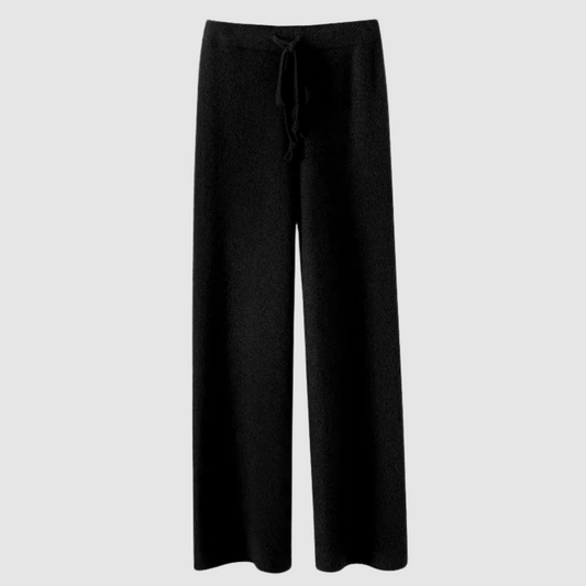 Edith - Knitted wide leg high waisted trousers