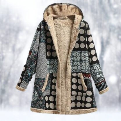 Lydia - Long fleece jacket with hood