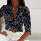 Anita - Elegant top with Greek print