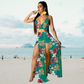 Amalia - Halterneck top and long skirt with split summer set
