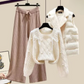 Nicole - Three-piece women's cardigan jacket, loose sweater and wide trouser legs