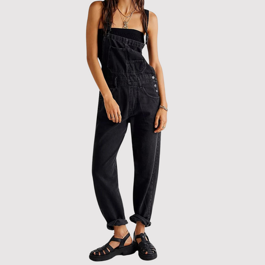 Constance - Wide Leg Pants, Denim Overalls